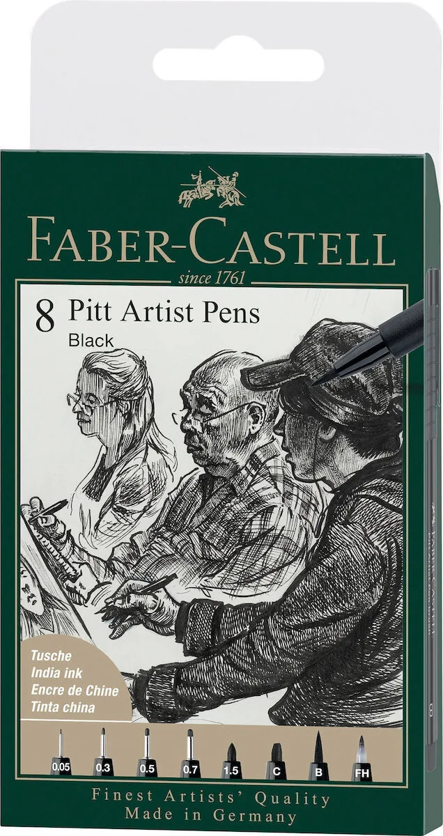20250123095814_b2da6c6a Faber-Castell Pitt Artist Pen India Μαρκαδόροι Σχεδίου Μαύροι 0.3mm Σετ 8τμχ 167158 - Image 1
