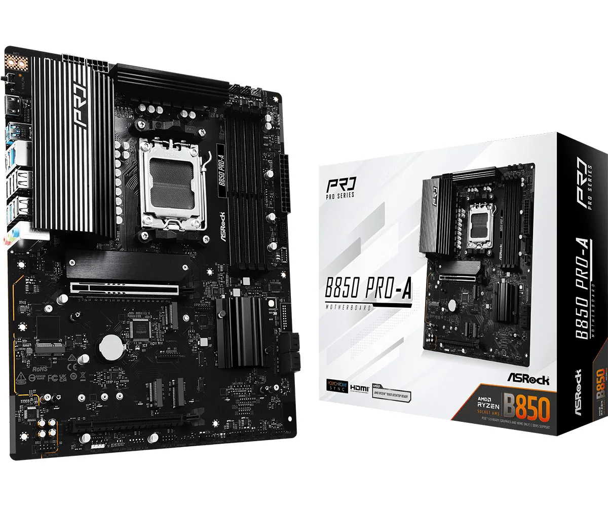 ASRock B850 Pro-A Motherboard ATX με AMD AM5 Socket 90-MXBQM-A0UAYZ - Image 1