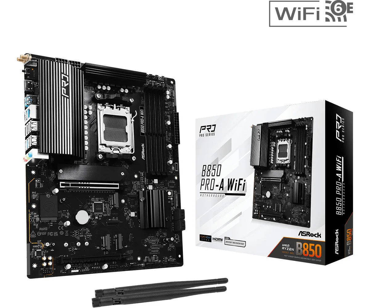 ASRock B850 Pro-A WiFi Motherboard ATX με AMD AM5 Socket 90-MXBQN-A0UAYZ - Image 1