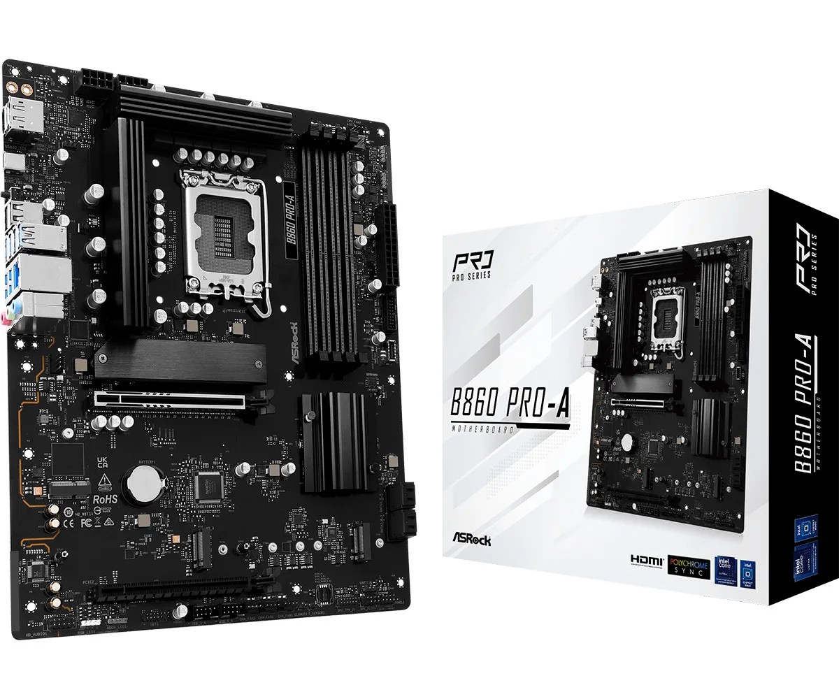 ASRock B860 Pro-A Motherboard ATX με Intel 1851 Socket 90-MXBRN-A0UAYZ - Image 1