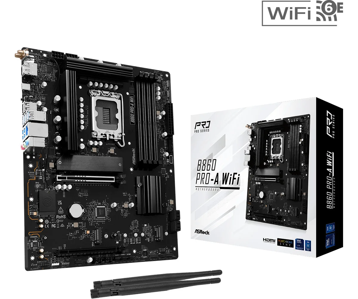 ASRock B860 Pro-A WiFi Motherboard ATX με Intel 1851 Socket 90-MXBRL-A0UAYZ - Image 1