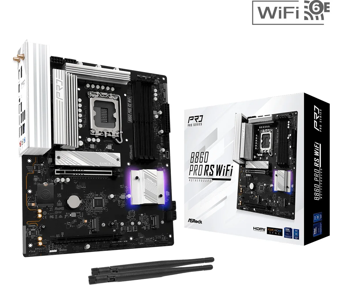 ASRock B860 Pro RS WiFi Motherboard ATX με Intel 1851 Socket 90-MXBRK-A0UAYZ - Image 1