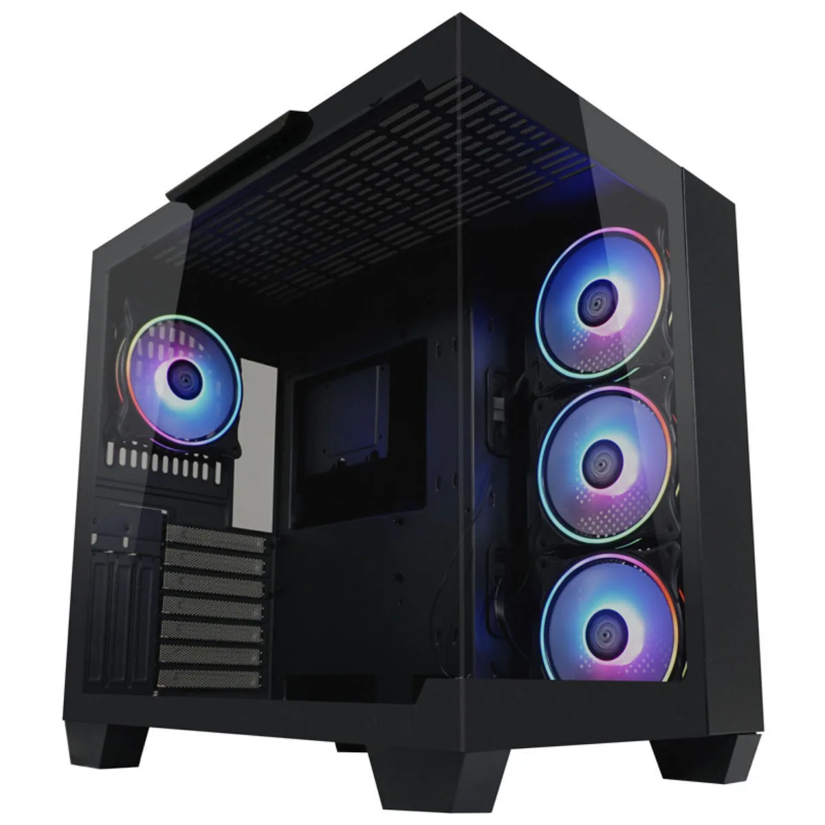 LC-Power 809B Gaming Midi Tower Κουτί Υπολογιστή με Πλαϊνό Παράθυρο και RGB Φωτισμό Dark Storm_X - Image 1