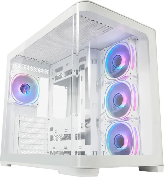 LC-Power Gaming 8001W Pro-Storm Light Midi Tower Κουτί Υπολογιστή με Πλαϊνό Παράθυρο και RGB Φωτισμό Λευκό - Image 1