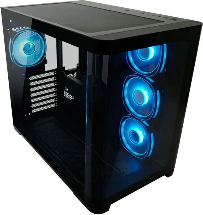 LC-Power Gaming 8001B Pro-Storm Light Midi Tower Κουτί Υπολογιστή με Πλαϊνό Παράθυρο και RGB Φωτισμό Μαύρο - Image 1