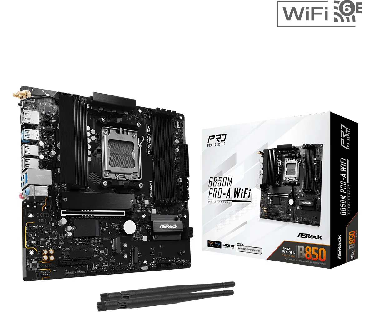 ASRock B850M Pro-A WiFi Motherboard Micro ATX με AMD AM5 Socket 90-MXBR90-A0UAYZ - Image 1