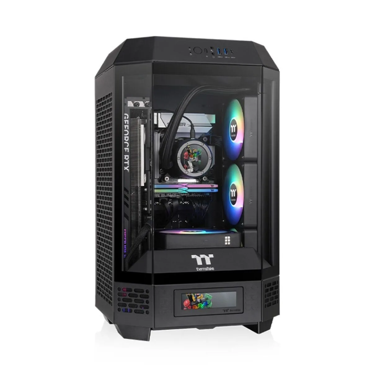 Thermaltake The Tower 250 Gaming Mini Tower Κουτί Υπολογιστή με Πλαϊνό Παράθυρο και RGB Φωτισμό Μαύρο - Image 1