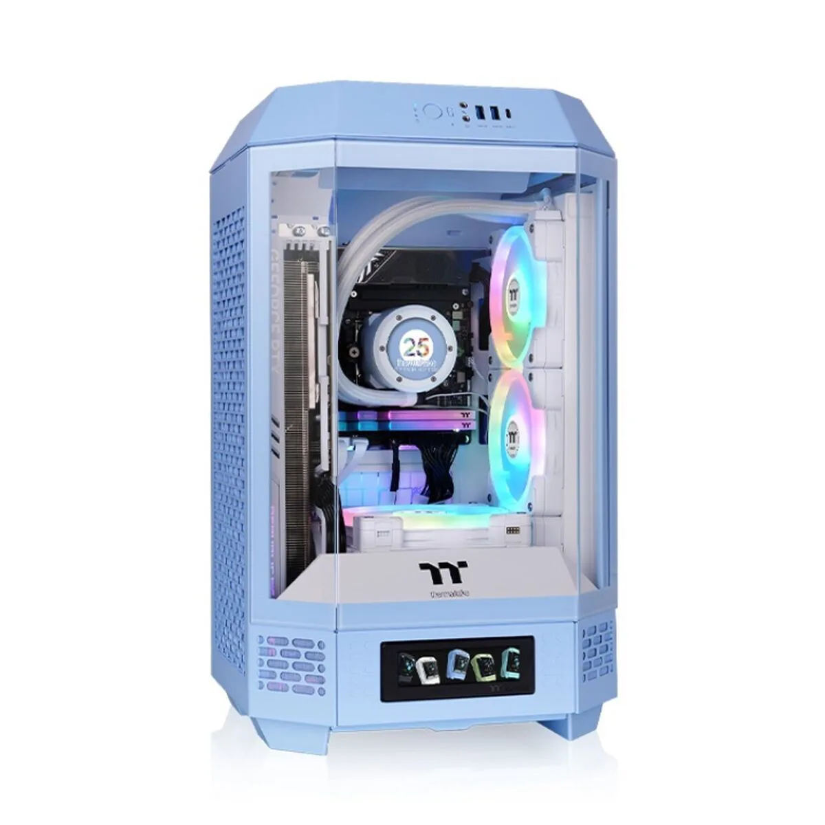 Thermaltake The Tower 250 Gaming Mini Tower Κουτί Υπολογιστή με Πλαϊνό Παράθυρο και RGB Φωτισμό Hydrangea Blue - Image 1