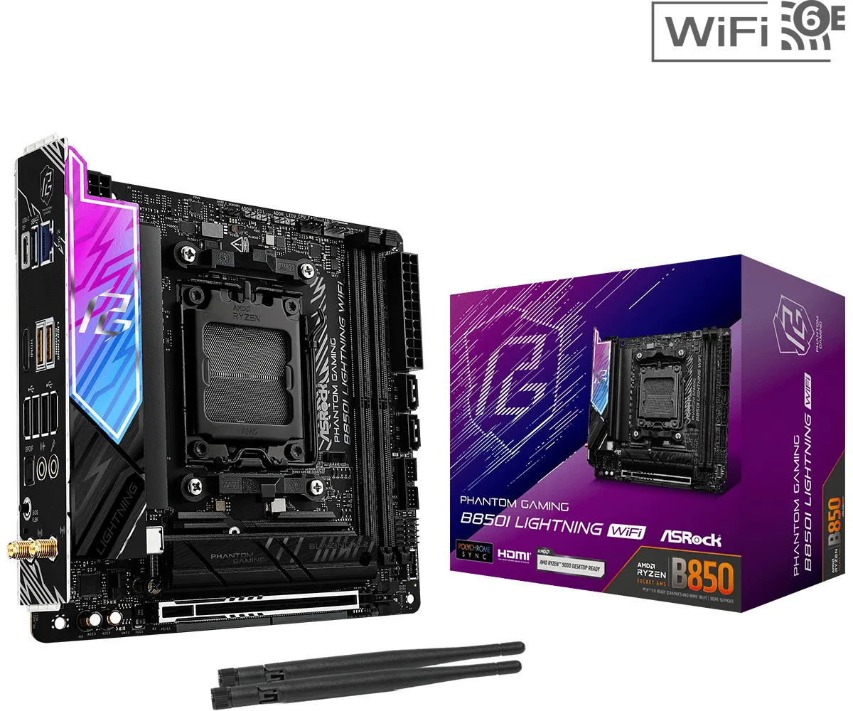 ASRock B850I Lightning WiFi Motherboard Mini ITX με AMD AM5 Socket - Image 1