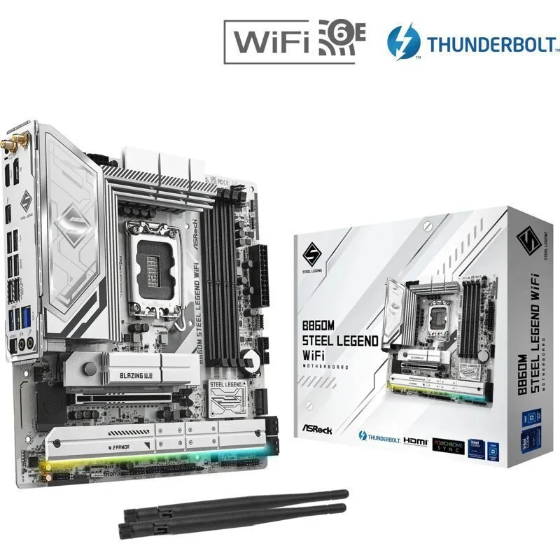 ASRock B860M Steel Legend WiFi Motherboard Micro ATX με Intel 1851 Socket 90-MXBQF0-A0UAYZ - Image 1
