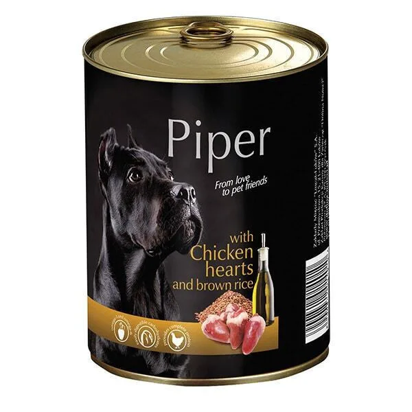 20250129170219_79557a25 Dolina Noteci Piper Υγρή Τροφή Σκύλων σε Κονσέρβα με Κοτόπουλο χωρίς Σιτηρά & Γλουτένη 800gr DLPDNTKAM0015 Chicken hearts with spinach - Image 1