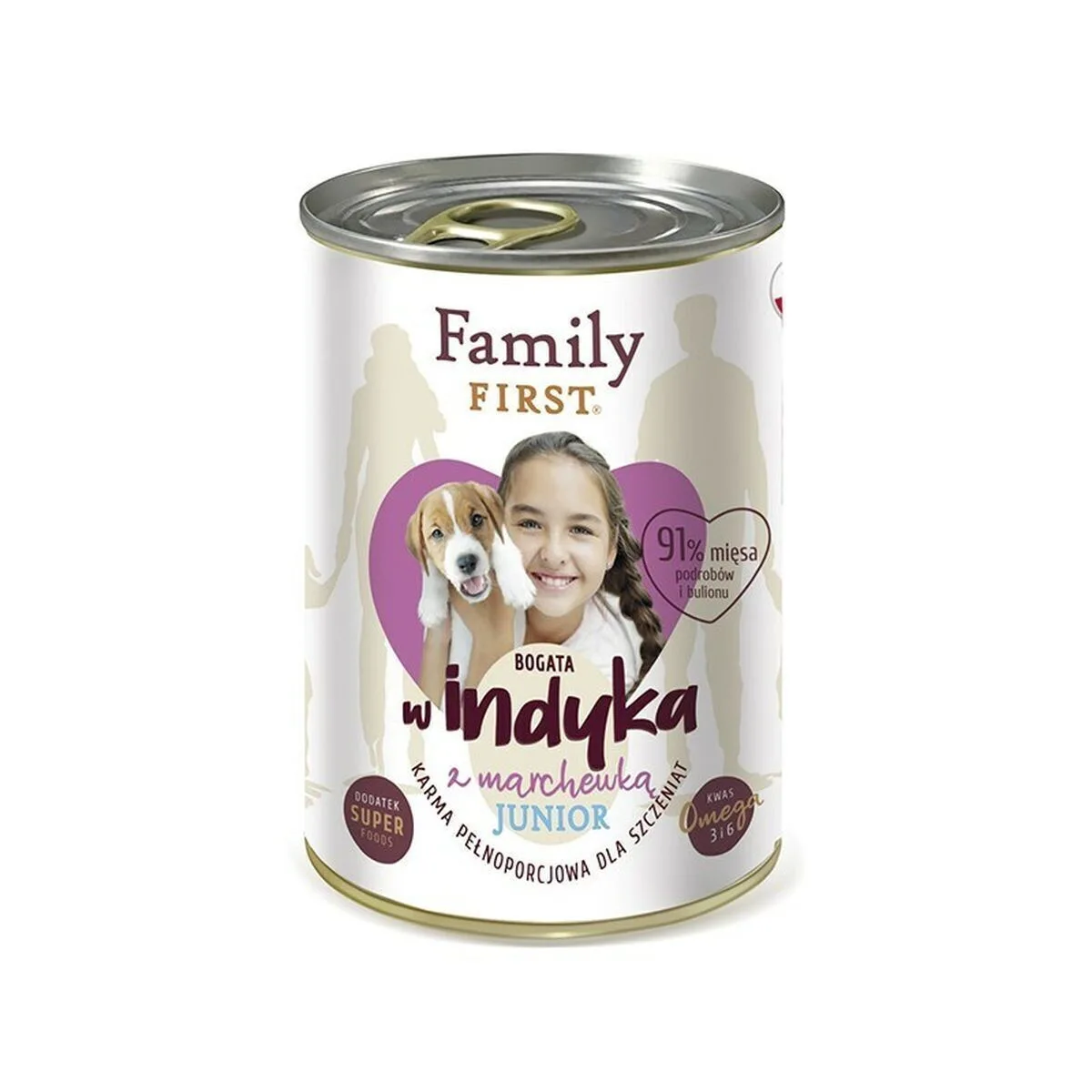 Family First Υγρή Τροφή για Κουτάβια σε Κονσέρβα με Γαλοπούλα και Καρότο χωρίς Γλουτένη 400gr FF-19063 - Image 1