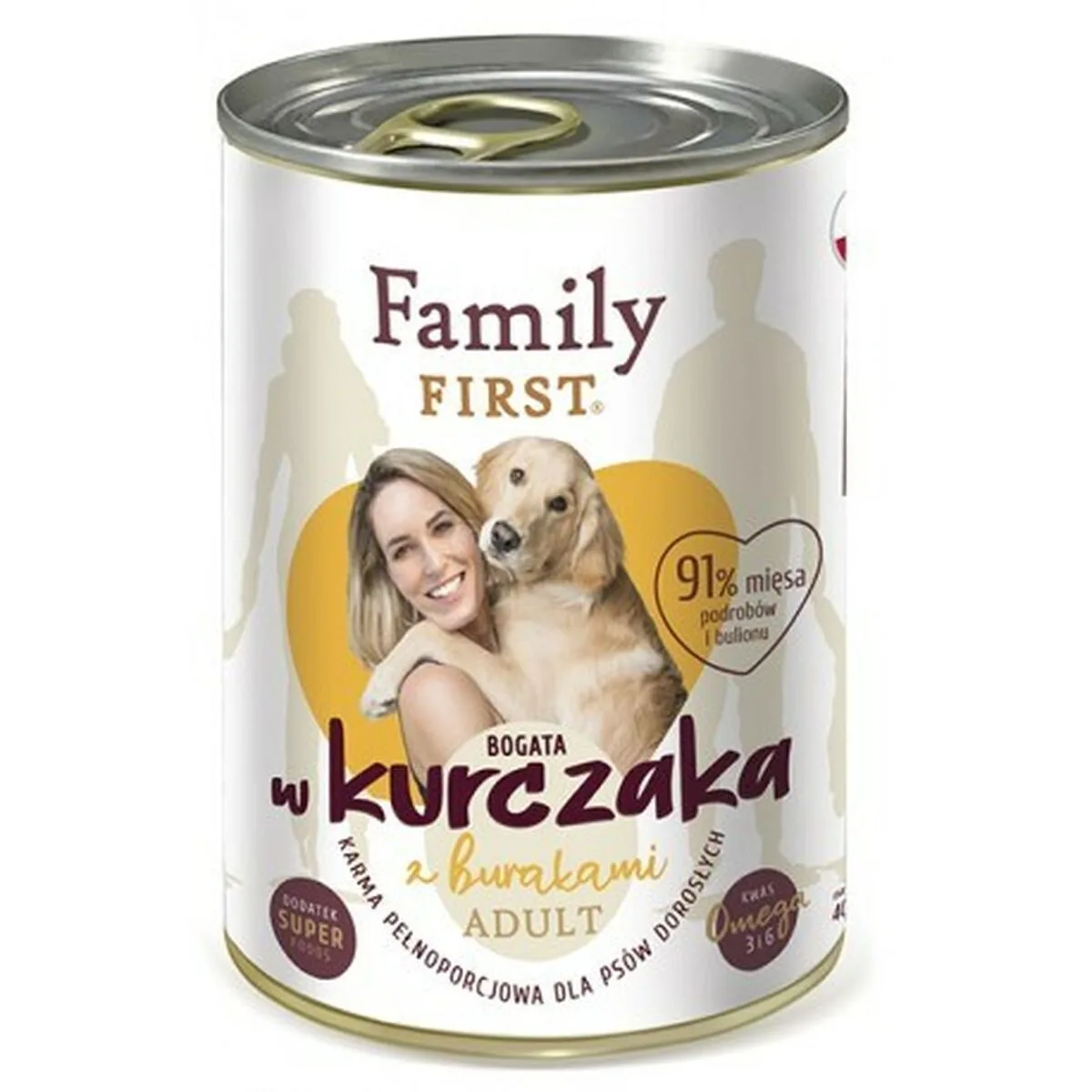 Family First Υγρή Τροφή Σκύλων σε Κονσέρβα με Κοτόπουλο χωρίς Γλουτένη 400gr - Image 1