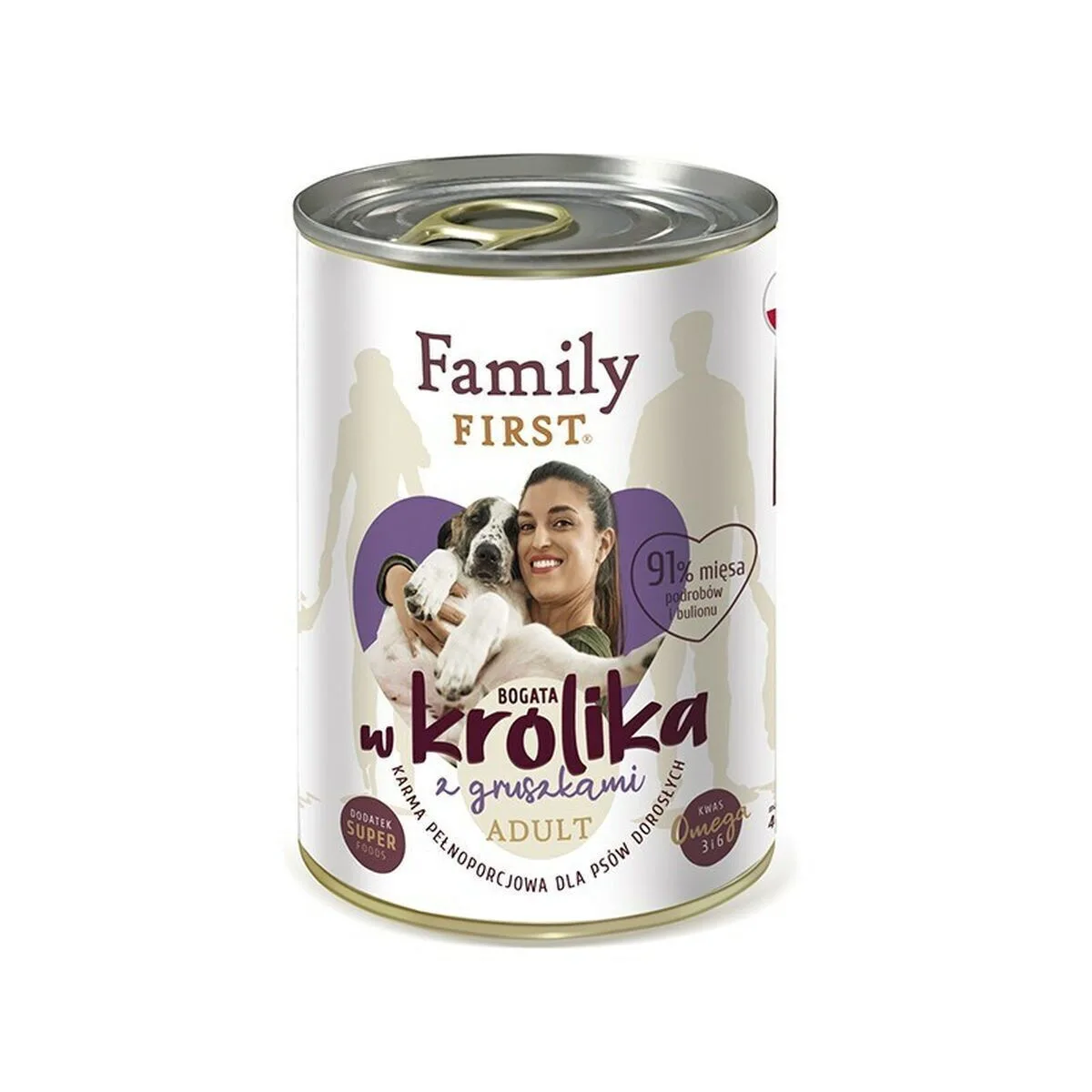 Family First Υγρή Τροφή Σκύλων σε Κονσέρβα με Κουνέλι χωρίς Γλουτένη 400gr FF-19062 - Image 1
