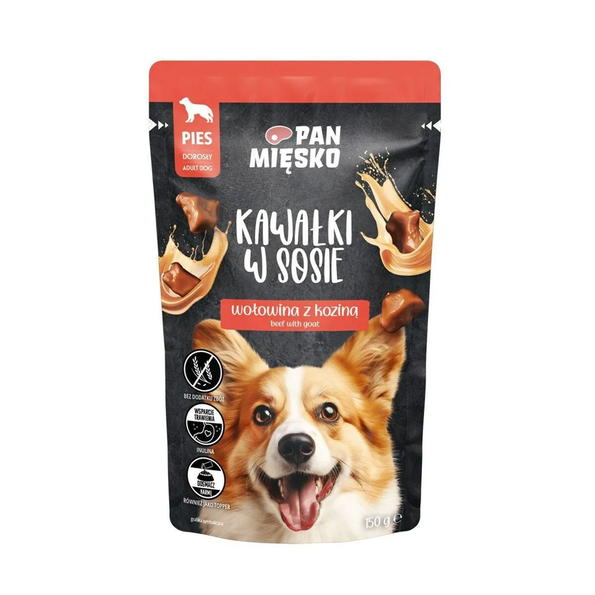 20250129174620_pan_miesko_ygri_trofi_skylou_me_vodino_kai_kreas_choris_glouteni_150gr Pan Miesko Υγρή Τροφή Σκύλων σε Φακελάκι με Βοδινό και Κρέας χωρίς Σιτηρά & Γλουτένη 150gr - Image 1
