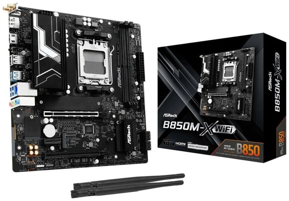 ASRock B850M-X WiFi Motherboard Micro ATX με AMD AM5 Socket 90-MXBRU-A0UAYZ - Image 1