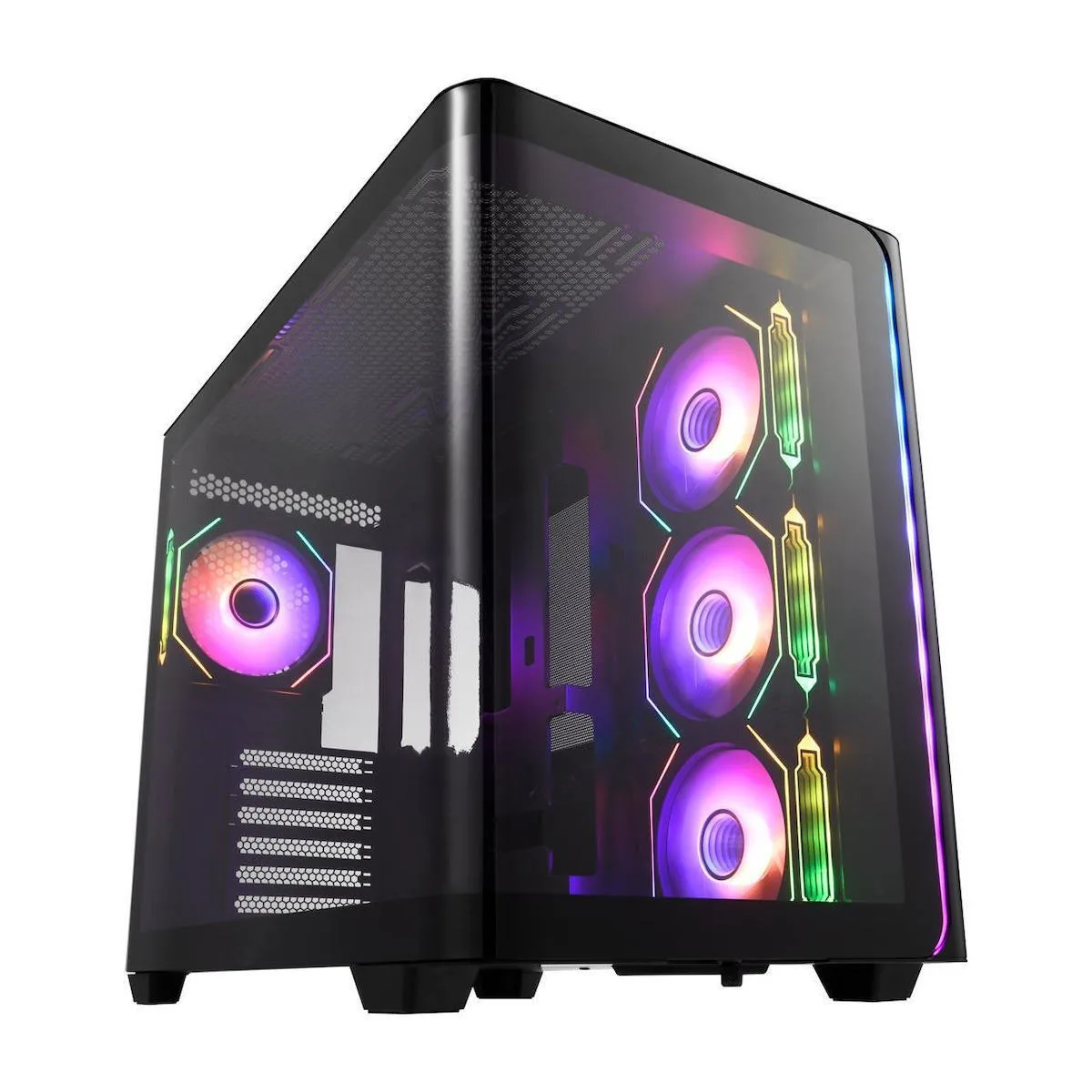 FSP/Fortron M580 Gaming Midi Tower Κουτί Υπολογιστή με Πλαϊνό Παράθυρο και RGB Φωτισμό Μαύρο - Image 1