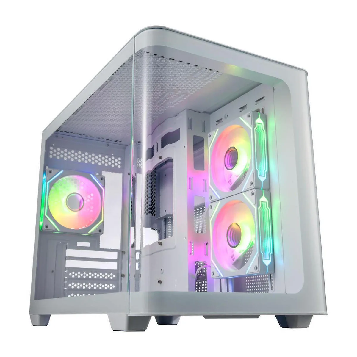 FSP/Fortron S380 Gaming Midi Tower Κουτί Υπολογιστή με Πλαϊνό Παράθυρο και RGB Φωτισμό Λευκό - Image 1