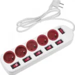Maclean Energy Πολύπριζο 5 Θέσεων με USB-A, Διακόπτη και Καλώδιο 1.5m MCE204 R