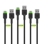 Green Cell LED USB 2.0 Cable USB-C male - USB-A Μαύρο 2m (KABGCSET03)