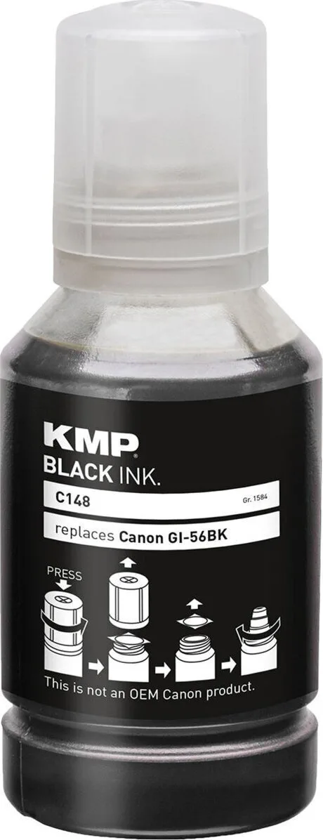 20250205104245_kmp_symvato_melani_ektypoti_inkjet_canon_gi_56_pgbk_mayro_1tmch KMP Συμβατό Μελάνι Εκτυπωτή InkJet Canon GI-56 PGBK Μαύρο 1τμχ - Image 1