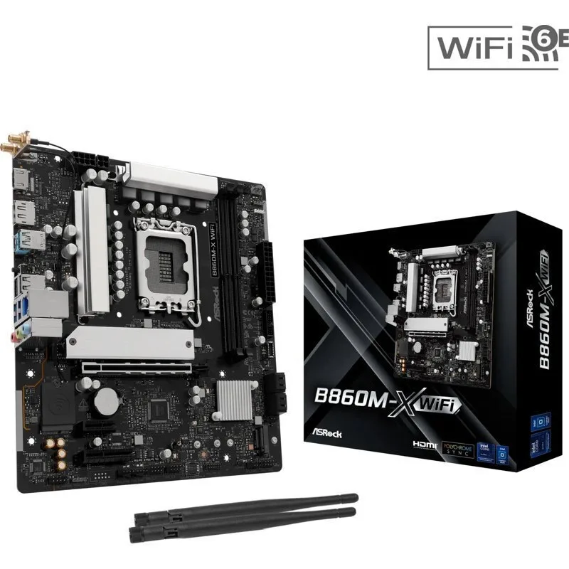 ASRock B860M-X WiFi Motherboard Micro ATX με Intel 1851 Socket 90-MXBRY0-A0UAYZ - Image 1