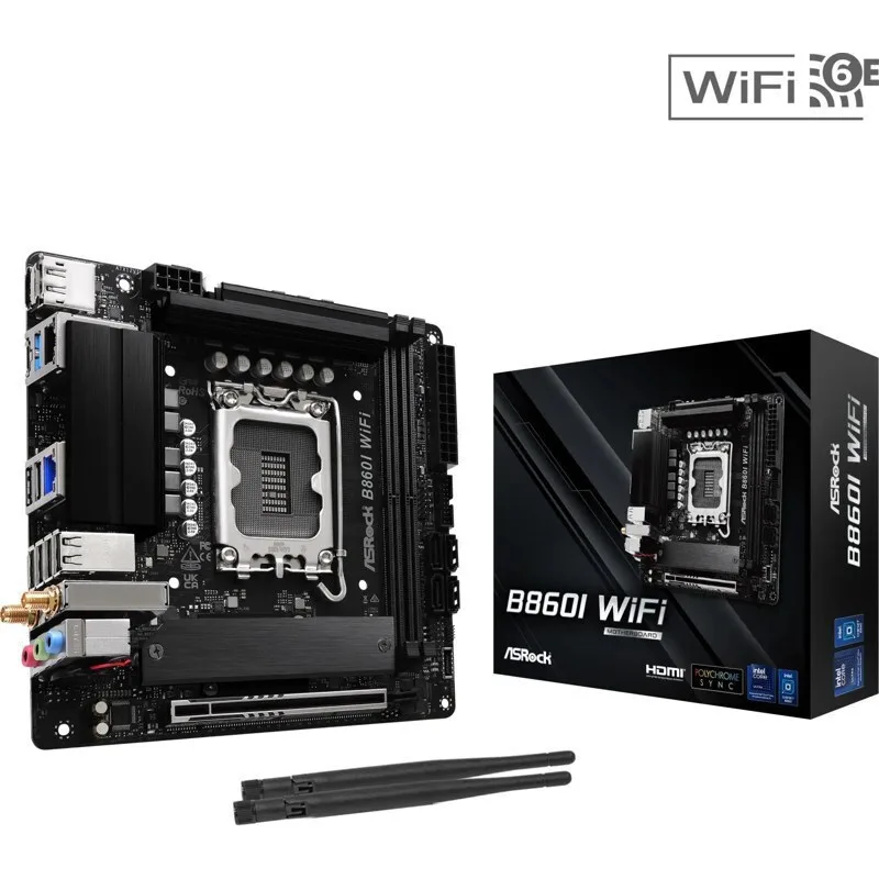 ASRock B860I WiFi Motherboard Mini ITX με Intel 1851 Socket 90-MXBQQ0-A0UAYZ - Image 1