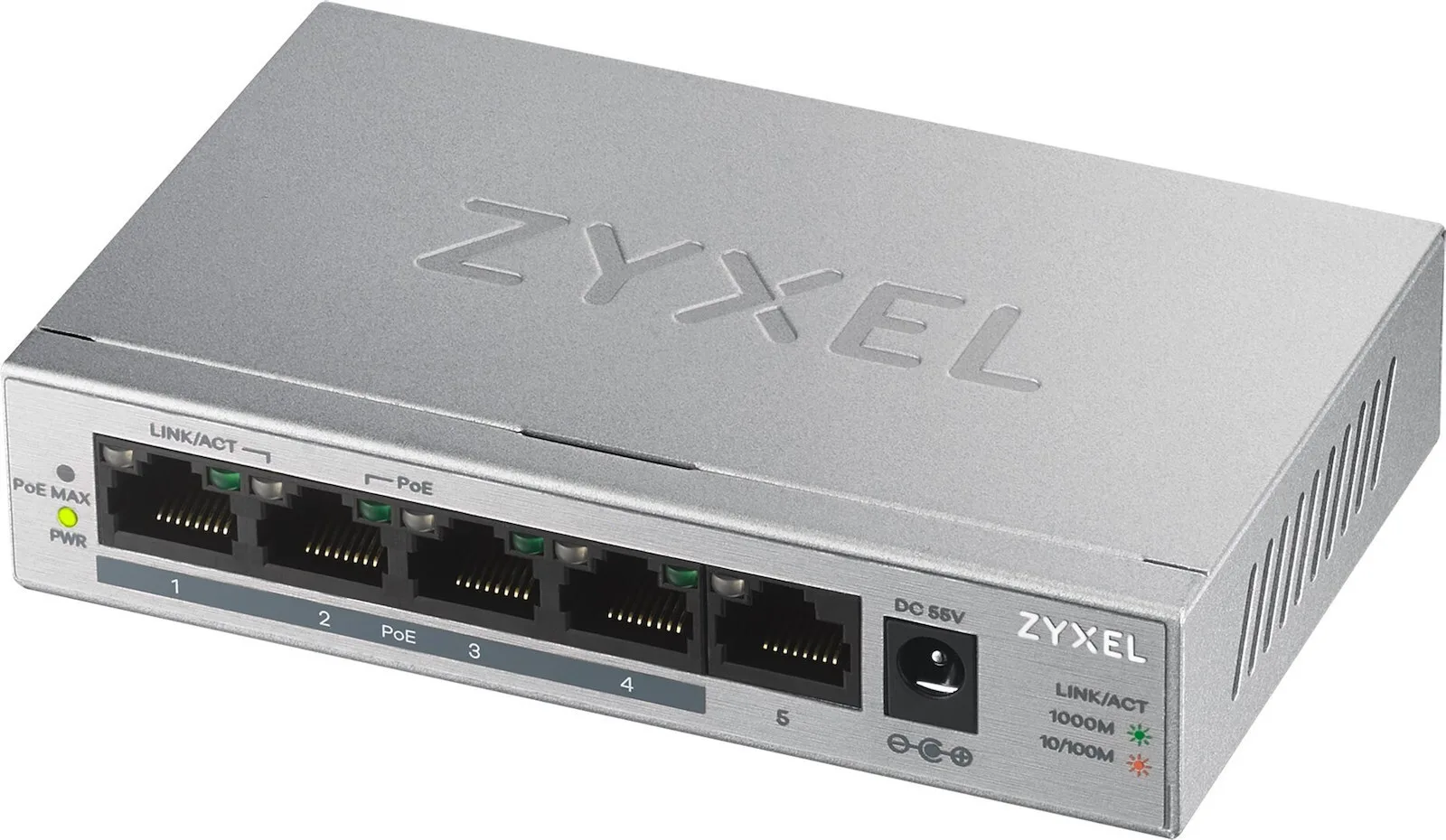 Zyxel GS1005HP Unmanaged L2 PoE+ Switch με 5 Θύρες Gigabit (1Gbps) Ethernet - Image 1