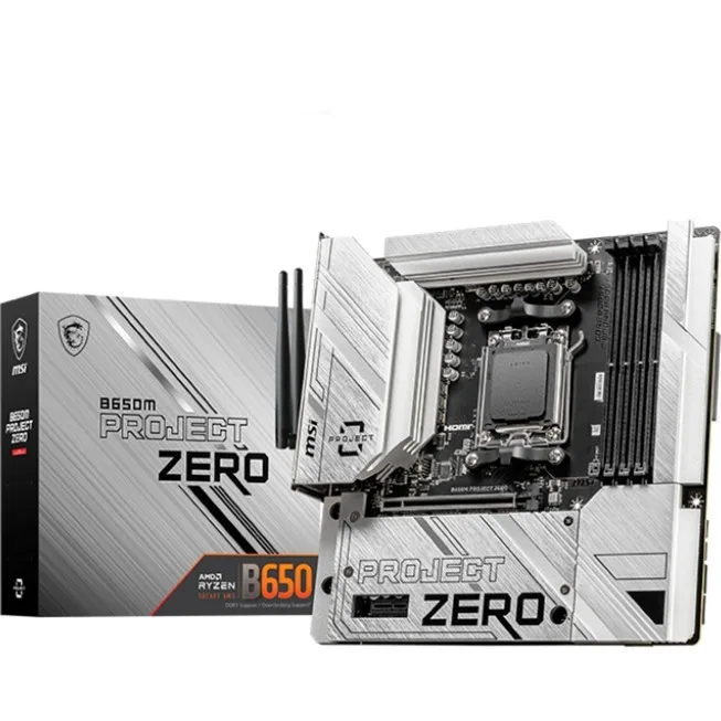 MSI B650M PROJECT ZERO Wi-Fi Motherboard Micro ATX με AMD AM5 Socket 7E09-003R - Image 1