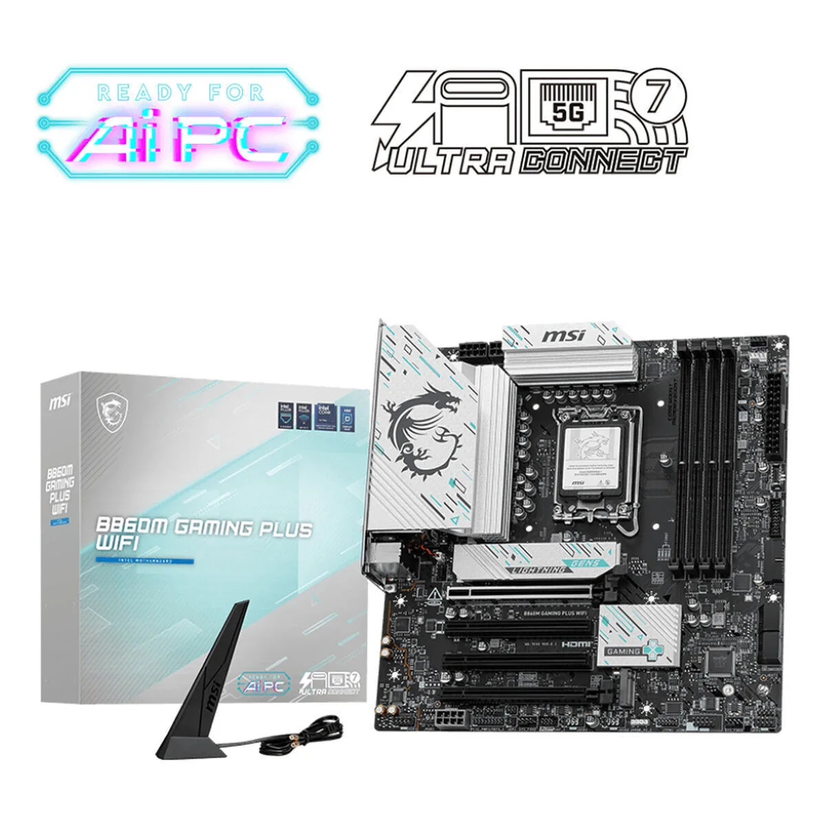 MSI B860M Gaming Plus WIFI Motherboard Micro ATX με Intel 1851 Socket - Image 1