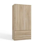 Malwa Δίφυλλη Ντουλάπα Oak 90x50x180cm