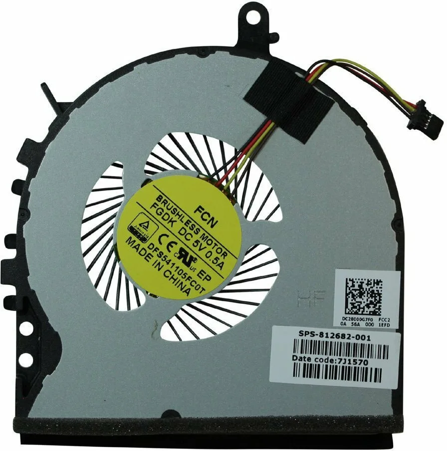 Ανεμιστηράκι Laptop Cpu Cooling Fan Hp Envy Hp 15-ae M6-p100 M6-p000 M6-n000 M6-p113dx M6-p114dx M6-n100 M6-p013dx M6-p014dx M6-n015dx M6-n010dx M6-n113dx M6-n168ca 812682-001 Dc28000g7f0 Ef75070s1-c390-s9a Κωδ 80351 - Image 1