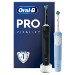 Oral-B Vitality Pro Protect X Clean Ηλεκτρική Οδοντόβουρτσα με Αισθητήρα Πίεσης Μπλε / Μαύρη Διπλή Συσκευασία