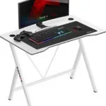Γραφείο Gaming Hero Ξύλινο White με Μεταλλικά Πόδια 100x50εκ.