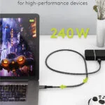 Goobay Braided USB 3.0 Cable USB-C male - USB-C / DisplayPort 240W Γκρι 0.5m 74210