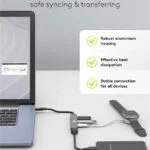 Goobay USB 3.2 Hub 4 Θυρών με σύνδεση USB-C Γκρι (74459)