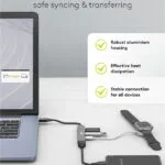 Goobay USB 3.2 Hub 4 Θυρών με σύνδεση USB-A Γκρι (74458)