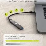 Goobay USB 3.2 Hub 4 Θυρών με σύνδεση USB-A Γκρι (74456)