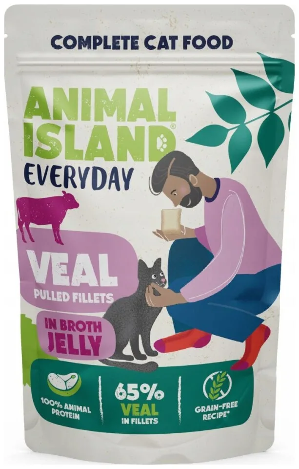 20250212100808_fff04236 Animal Island Υγρή Τροφή για Γάτες σε Φακελάκι με Πουλερικά και Συκώτι 4x85gr - Image 1