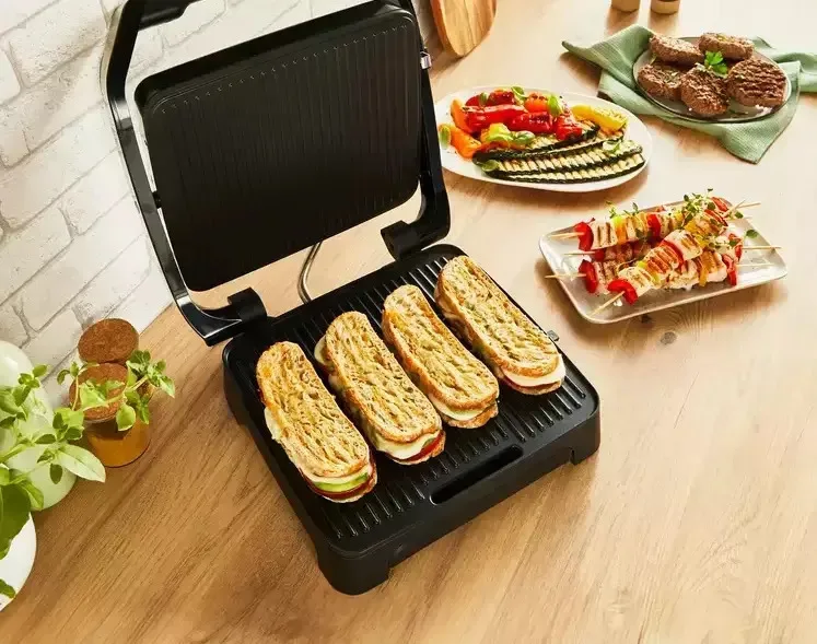 20250213113012_aa8e59a1 Tefal INICIO Επιτραπέζια Ηλεκτρική Ψησταριά Αυλακωτής Πλάκας 2000W με Καπάκι και Ρυθμιζόμενο Θερμοστάτη GC272D - Image 1
