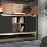 Μπουφές Porto 2d Ξύλινος με Συρτάρια Oak/black 150x38x77cm