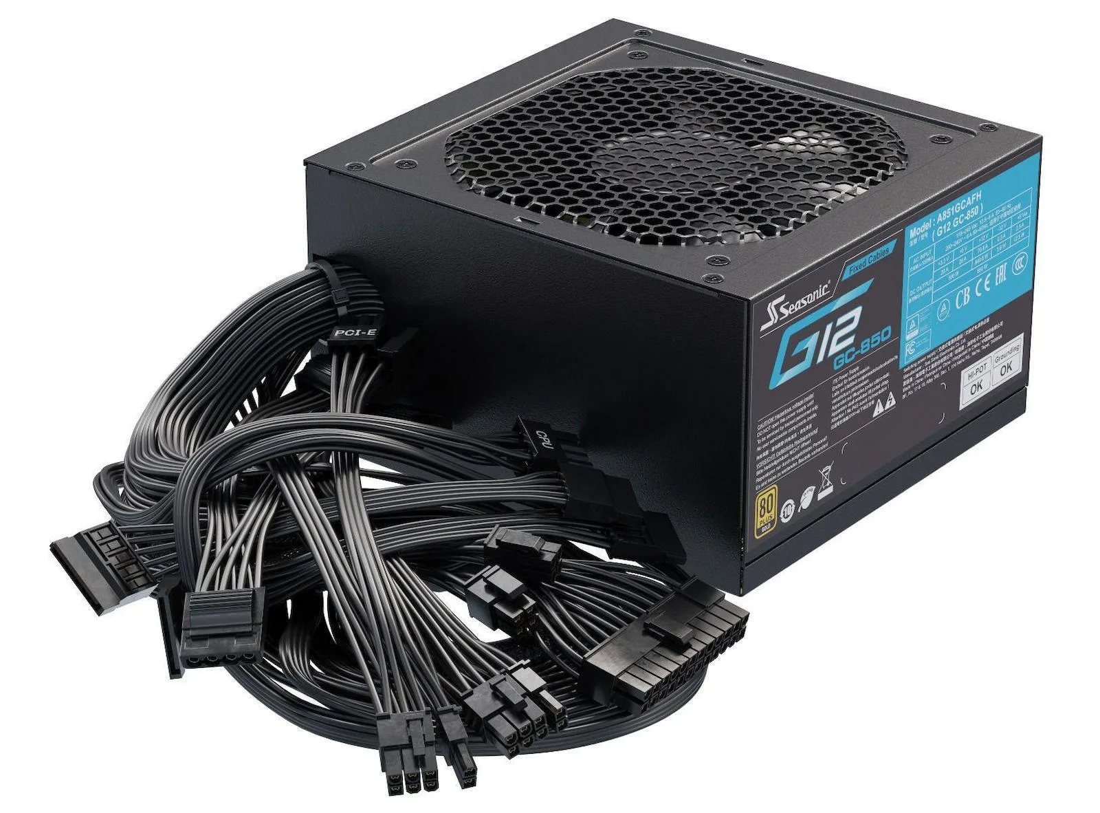 Seasonic G12 GC 850W Μαύρο Τροφοδοτικό Υπολογιστή Full Wired 80 Plus Gold - Image 1