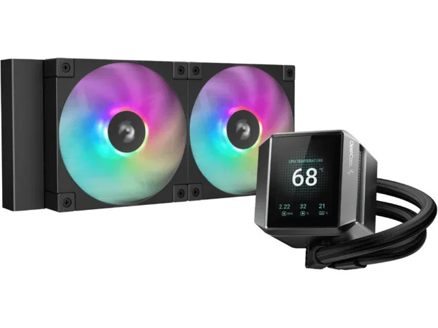 Deepcool Mystique 240 Υδρόψυξη Επεξεργαστή Διπλού Ανεμιστήρα 120mm για Socket AM4/AM5/1700/1200/115x με ARGB Φωτισμό - Image 1