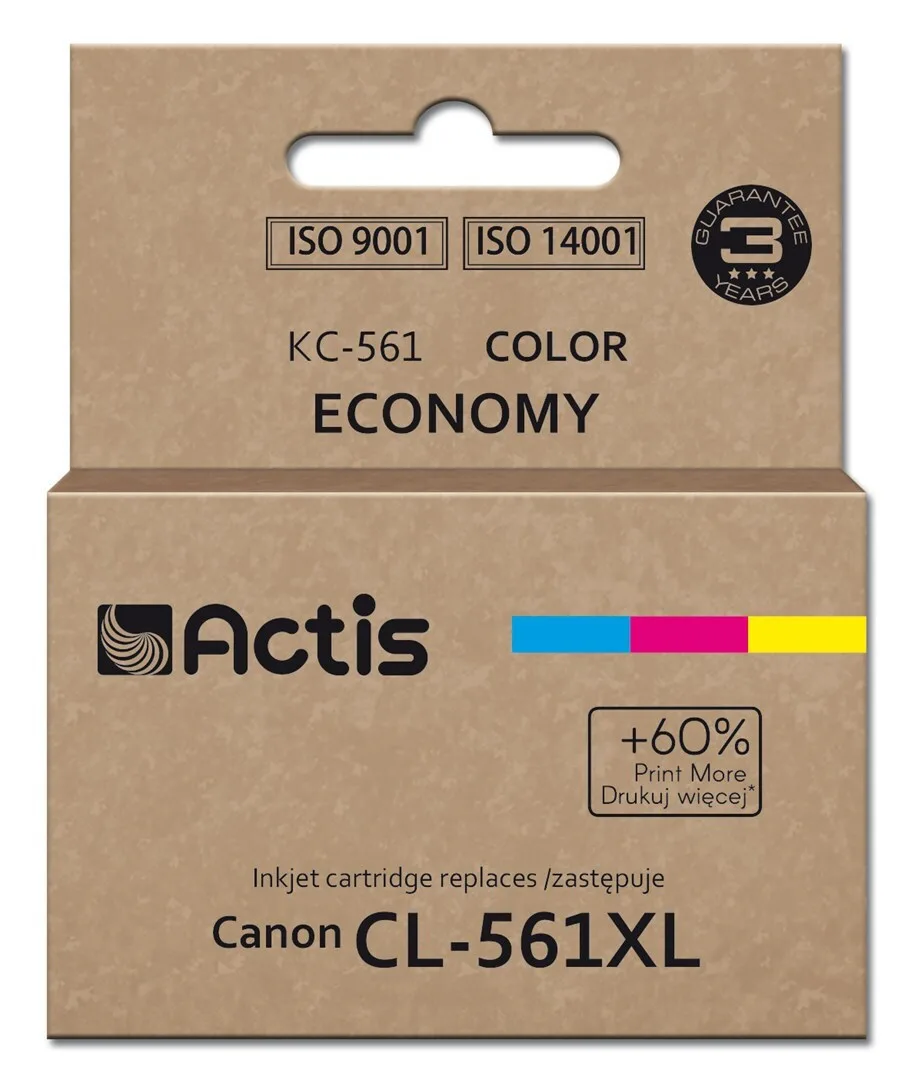 20250219104431_actis_symvato_melani_ektypoti_inkjet_canon_cl_561xl_kitrino_1tmch_kc_561 Actis Συμβατό Μελάνι Εκτυπωτή InkJet Canon CL-561XL 18ml Κίτρινο 1τμχ KC-561 - Image 1
