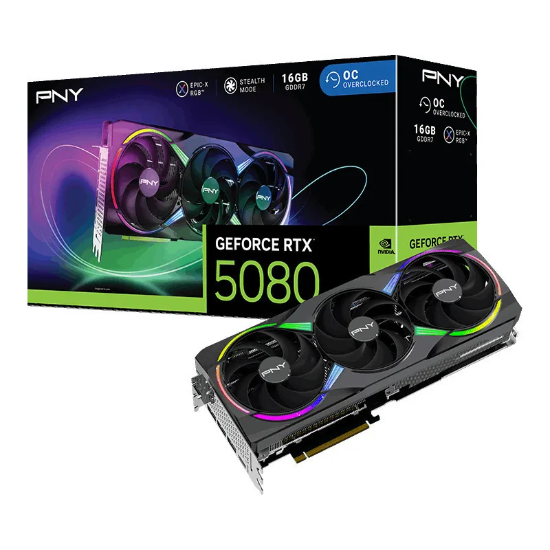 PNY GeForce RTX 5080 16GB GDDR7 EPIC-X RGB Overclocked Κάρτα Γραφικών VCG508016TFXXPB1-O - Image 1