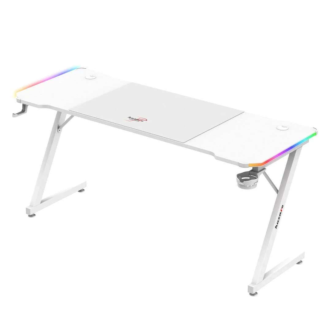 Biurko Huzaro Biurko Gamingowe Huzaro Hero 2.5 Rgb Led Pilot White Carbon 120 Cm X 60 Cm - Image 1