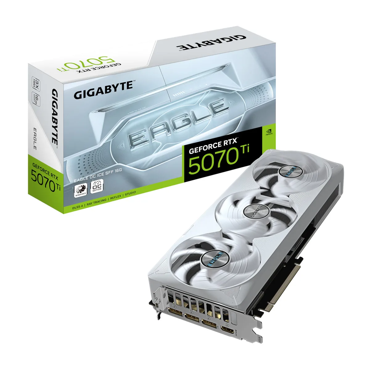 Gigabyte GeForce RTX 5070 Ti 16GB GDDR7 Eagle OC Ice SFF Κάρτα Γραφικών GV-N507TEAGLEOC-ICE-16GD - Image 1