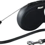 Flexi Πτυσσόμενο Λουρί/Οδηγός Σκύλου Ιμάντας Leash σε Μαύρο χρώμα 8m έως 12kg 80278