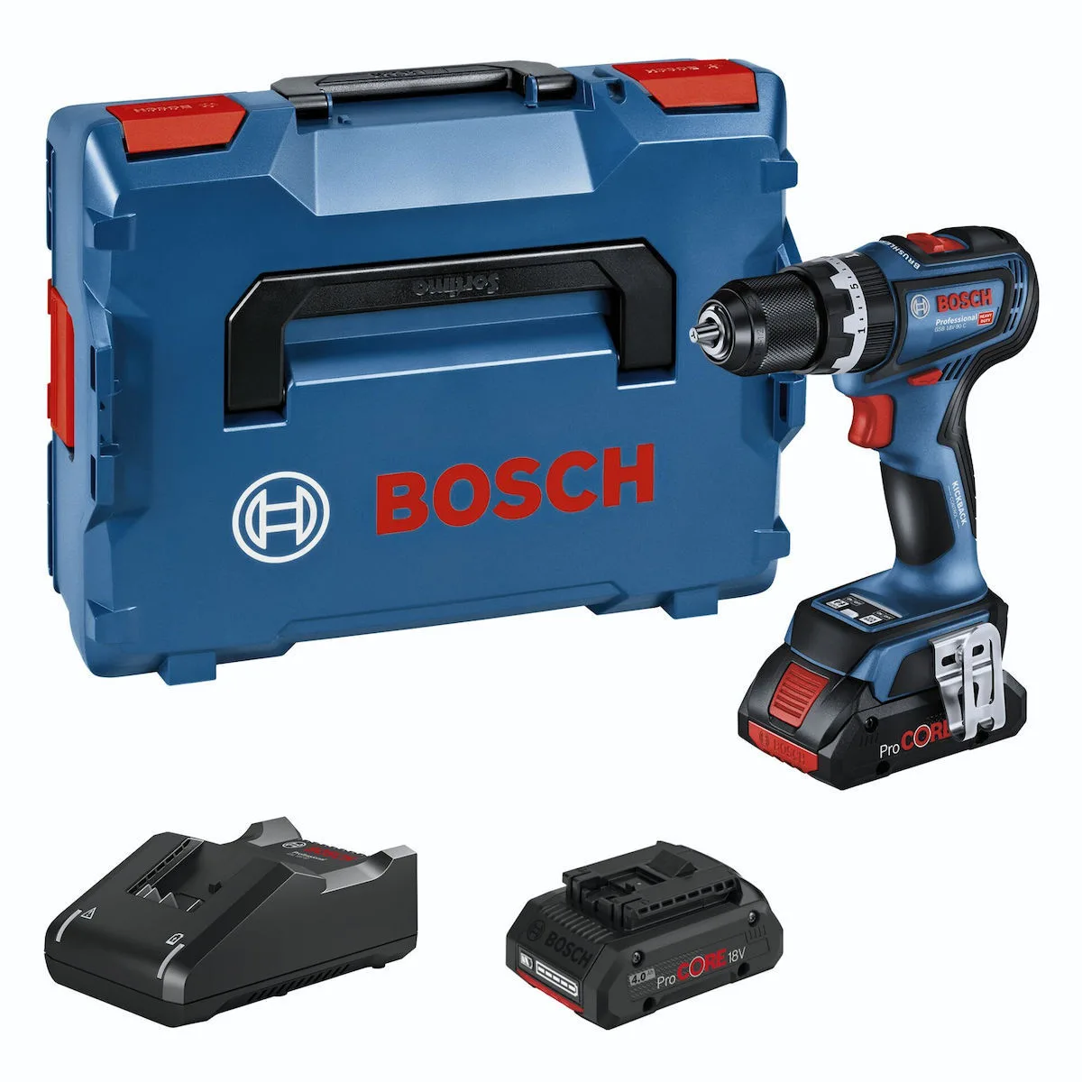 Bosch GSB 18V-90 C Κρουστικό Δραπανοκατσάβιδο Μπαταρίας 18V 2x4Ah 06019K6104 - Image 1