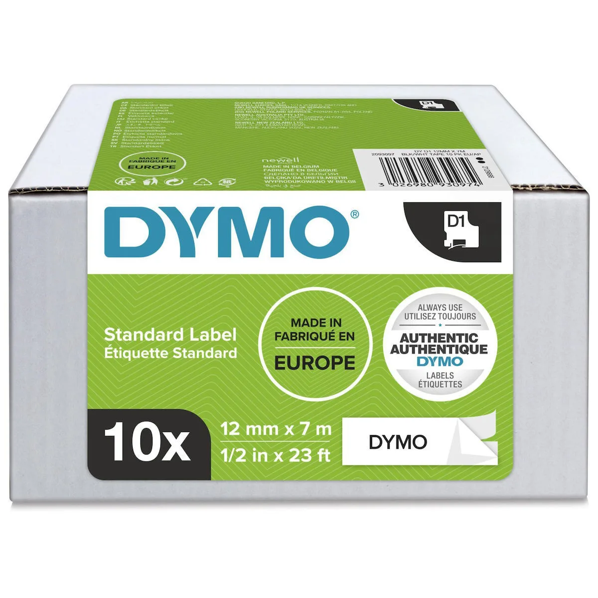 20250221173205_48d0a62d Dymo 2093097 Ταινία Ετικετογράφου 7m x 12mm σε Λευκό Χρώμα 10τμχ - Image 1